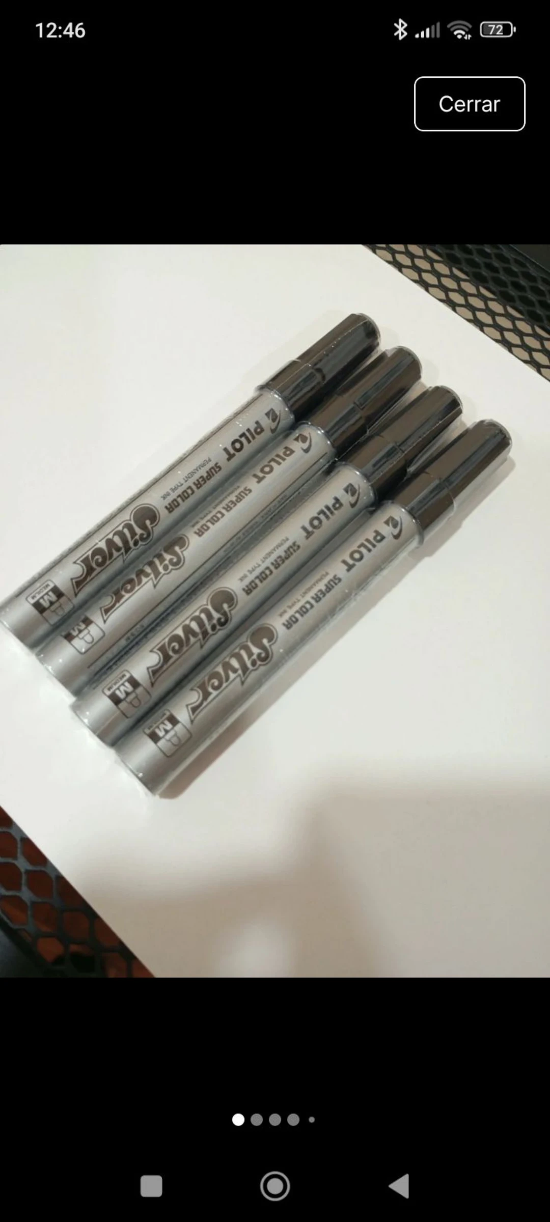 Pack de 4 Rotuladores pilot plateado / silver M